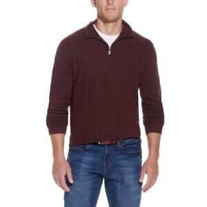 NWOT Weatherproof Vintage Soft Touch Quarter Zip Sweater Oxblood Cabernet medium